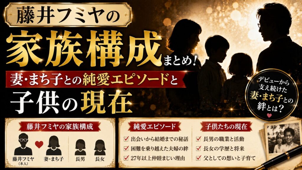 藤井フミヤの家族構成まとめ!妻・まち子との純愛エピソードと子供の現在
