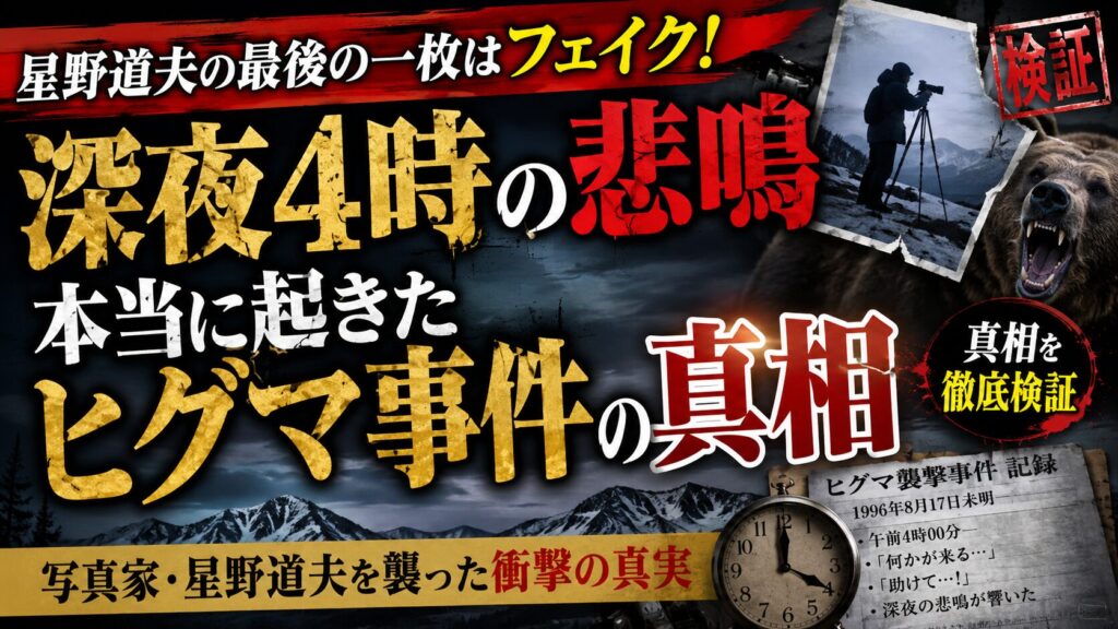 星野道夫の最後の一枚はフェイク!深夜4時の悲鳴と本当に起きたヒグマ事件の真相