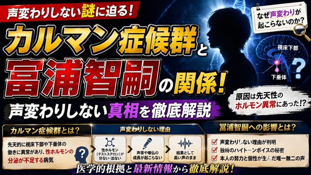 カルマン症候群と冨浦智嗣の関係!声変わりしない謎の真相を徹底解説