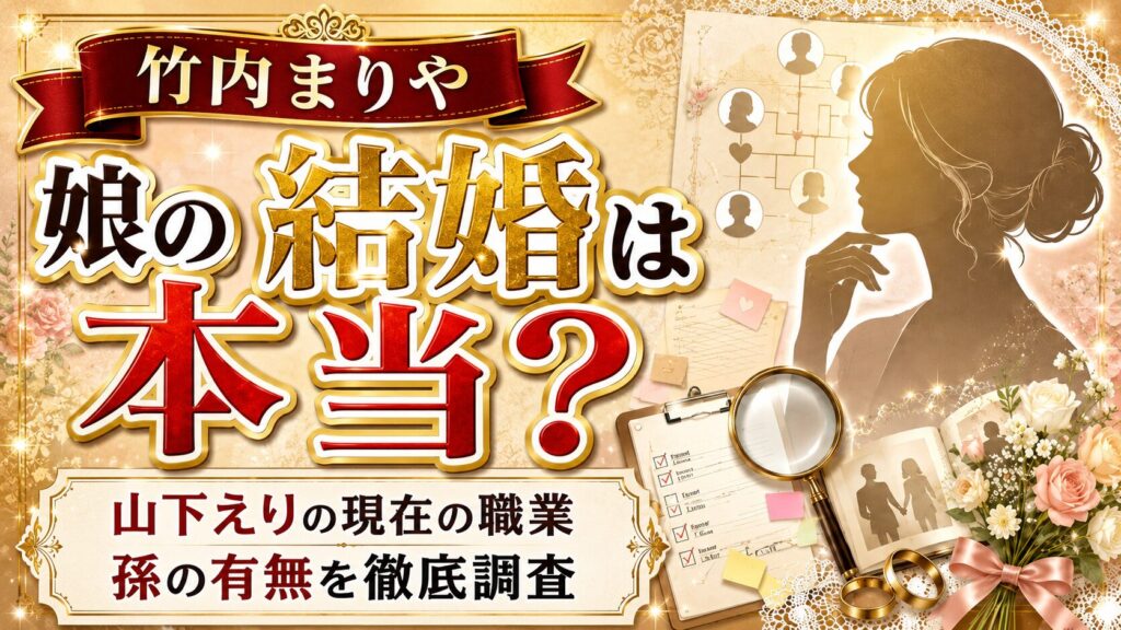 竹内まりやの娘の結婚は本当?山下えりの現在の職業と孫の有無を徹底調査
